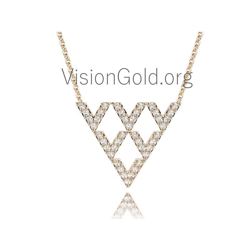 Ασημένιο κολιέ με πέτρες 0312