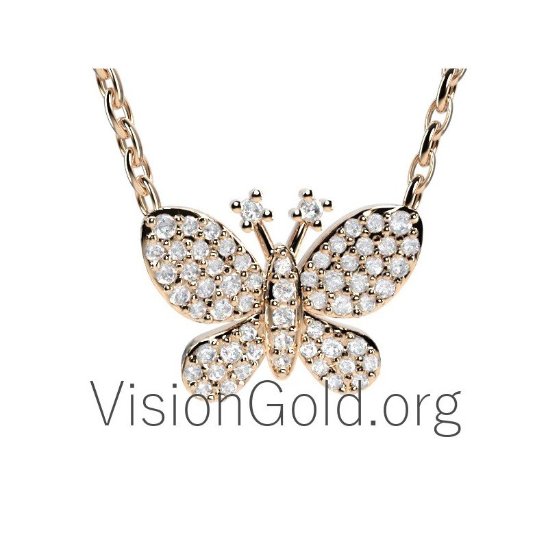 Χρυσό κολιέ πεταλούδα 0232