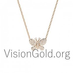 Χρυσό κολιέ πεταλούδα 0232