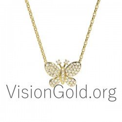 Χρυσό κολιέ πεταλούδα 0232