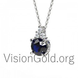 Κρεμαστό κολιέ με ζαφείρι 0277