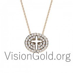 Gold necklace Cross 0175