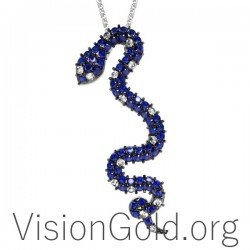 Snake Necklace, Serpent Necklace, Animal Jewelry 0160