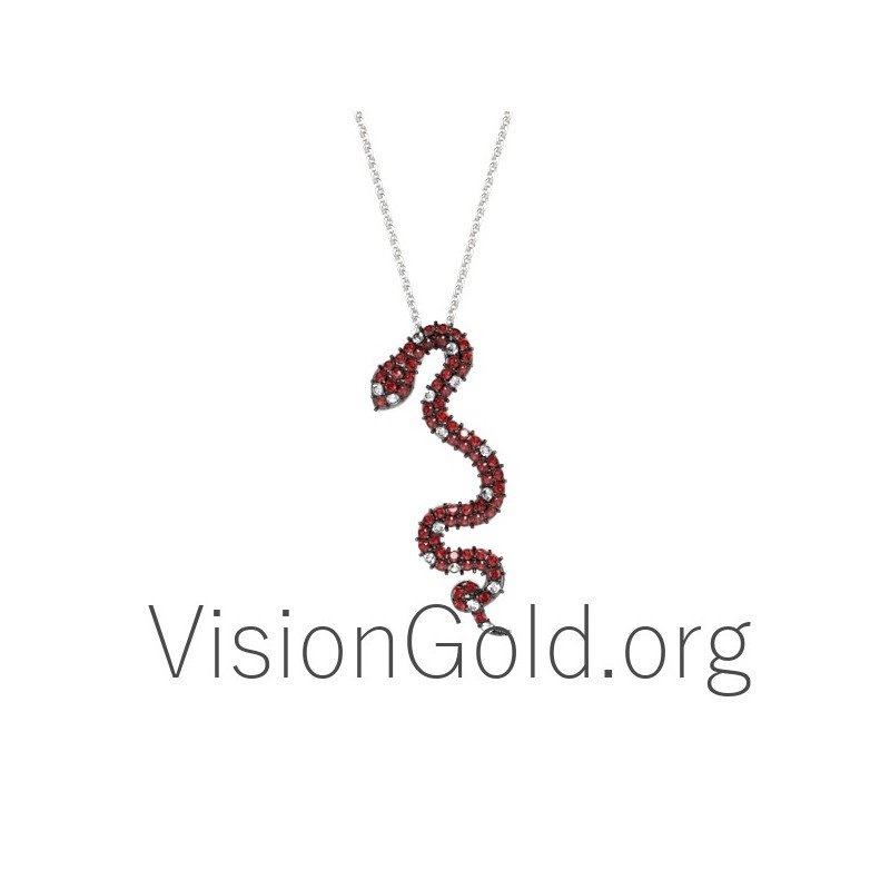 Gold snake necklace 0160