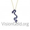 Gold snake necklace 0160