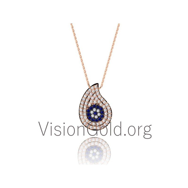 Drop Evil Eye Necklaces for Women