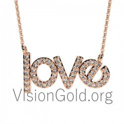 Collier en argent Love,Collier en argent Love,Collier en argent avec le mot Love,Collier en argent 925 Love 0041