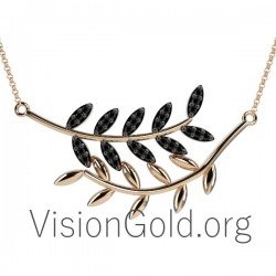 Collier branche d'olivier en argent 925,Bijoux pour femmes,Collier pour bijoux 0089