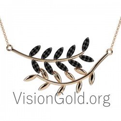 Ожерелье из оливковой ветви 925 Серебро, женские украшения, украшения для шеи 0089