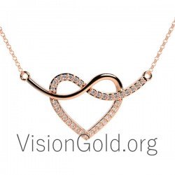 Coeur Bijoux pour femme - Collier Coeur Infini - Collier en argent Coeur Infini 0088