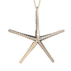 Collar de estrella de mar de verano|Joyería de cuello impresionante|Collar de estrella de mar de oro 0033