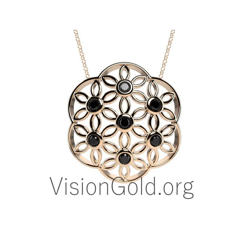 Κολιέ Ροζέτα,Γυναικείο Ασημένιο Κολιέ,Ασημένια Κοσμήματα