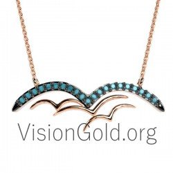 VisionGold.org® Μοντέρνο ασημένιο κολιέ|Ασημένιο κολιέ με ζιργκόν