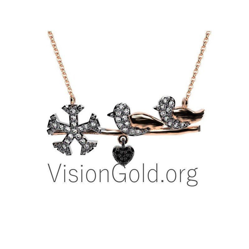 Золотое серебряное семейное ожерелье с птицами, семейное ожерелье, мать-птица с птенцами, серебряное ожерелье