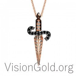 Ожерелье с подвеской в виде крошечного меча из стерлингового серебра, серебра или золота, ожерелье в виде меча