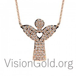Ожерелье с ангелом-хранителем для женщин, ожерелье с ангелом, ожерелье с золотым ангелом, серебряное ожерелье с ангелом 0008