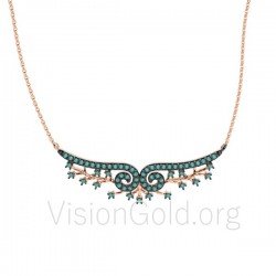 Модное ожерелье с крыльями - Ожерелье - Ожерелье с крыльями ангела и цирконом с покрытием из розового золота