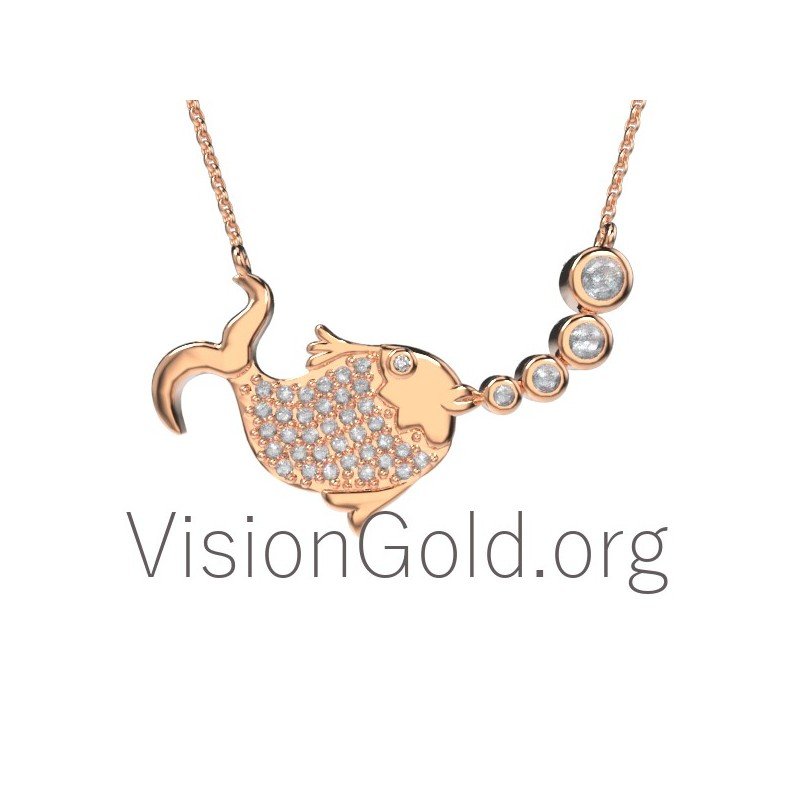 Женское ожерелье Рыба Ожерелье|Серебряное ожерелье рыбы|Серебряное ожерелье рыбы 925|Женские украшения