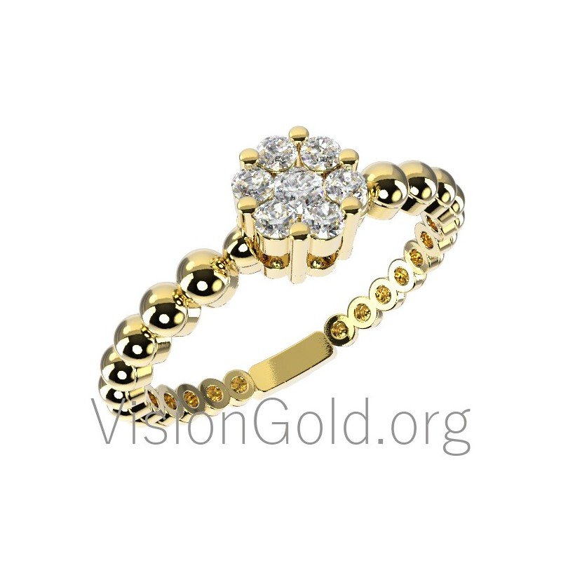 Χρυσό δαχτυλίδι με διαμάντια 0526