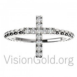 Кольцо с бриллиантовым крестом 0529