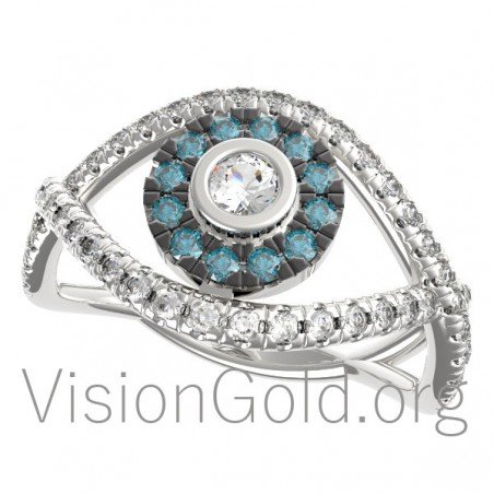 Eye Ring with diamonds 0531