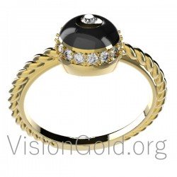 Anillo ojo con esmalte y diamantes 0532