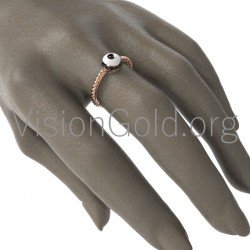 Anillo ojo con esmalte y diamantes 0532
