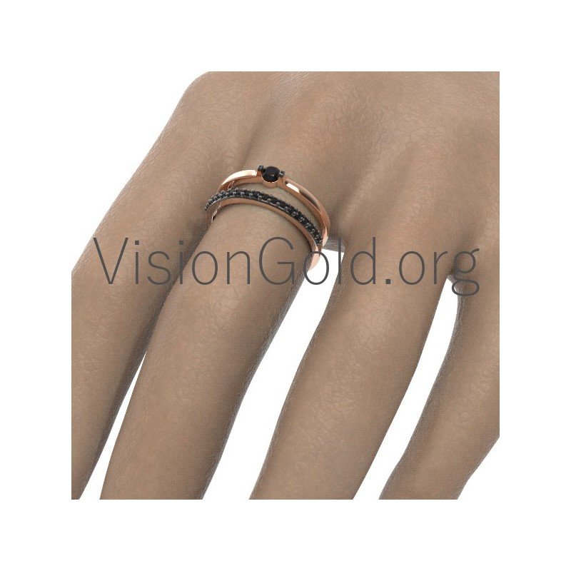 Nuevo anillo de mujer instyle doble haya fino con circonitas