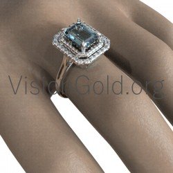 Aquamarine Gemstone Ring 0449