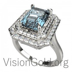 Aquamarine Gemstone Ring 0449