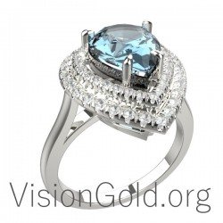 Άκουαμαρίνα - Aquamarine Δαχτυλίδι 0448