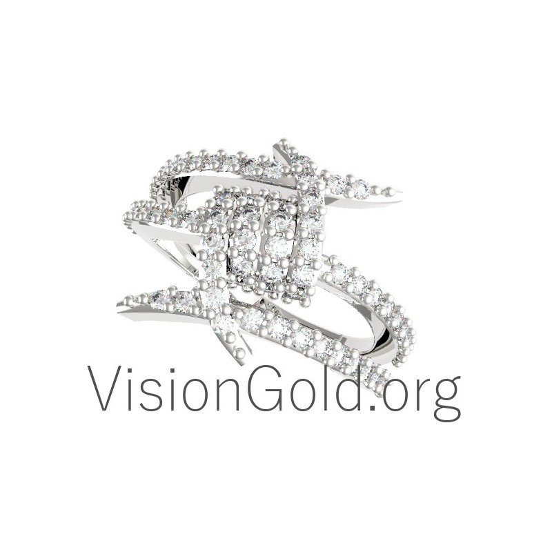 Женское рок-кольцо ручной работы 14K Silver