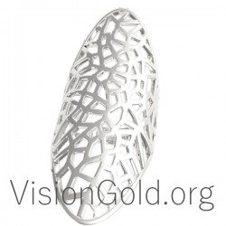 Современное женское серебряное или золотое кольцо ручной работы