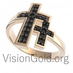 Fashion Charm Womens Double Cross Ring Sterling Silver Thin