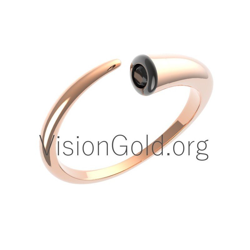 Fashion Charm Simple Tiny Stone Ring Unique Minimal Ring Women