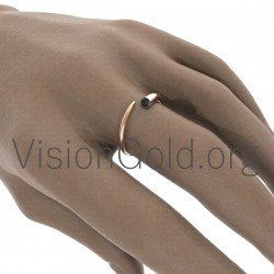 Fashion Charm Simple Tiny Stone Ring Unique Minimal Ring Women
