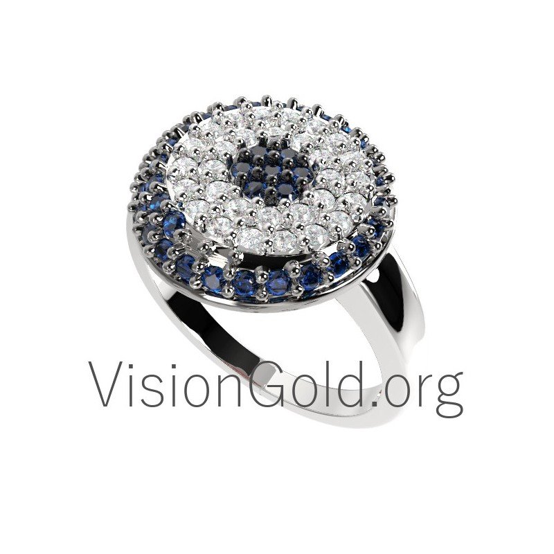 Diamond Evil Eye Ring 0242