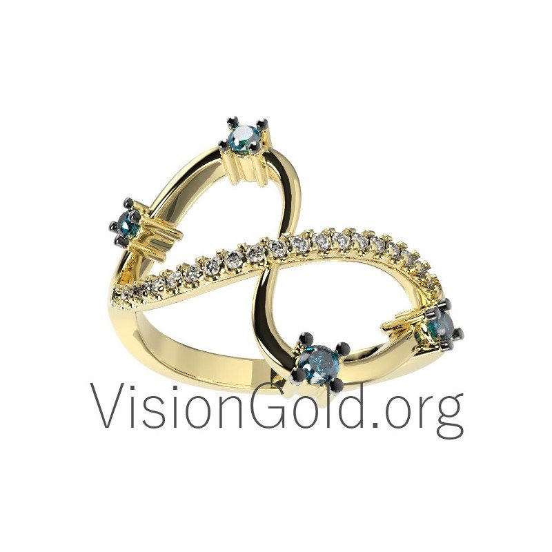 Anillo de oro con diamantes 0125