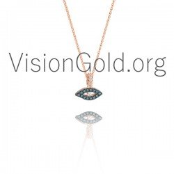 Sterling Silver Evil Eye Necklace-Evil Eye Eye Protection Necklace