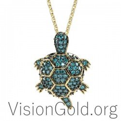 Золотая черепаха с бриллиантами Br0152
