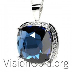 Κρεμαστο κολιε 14 καρατιων με Blue topaz 0130