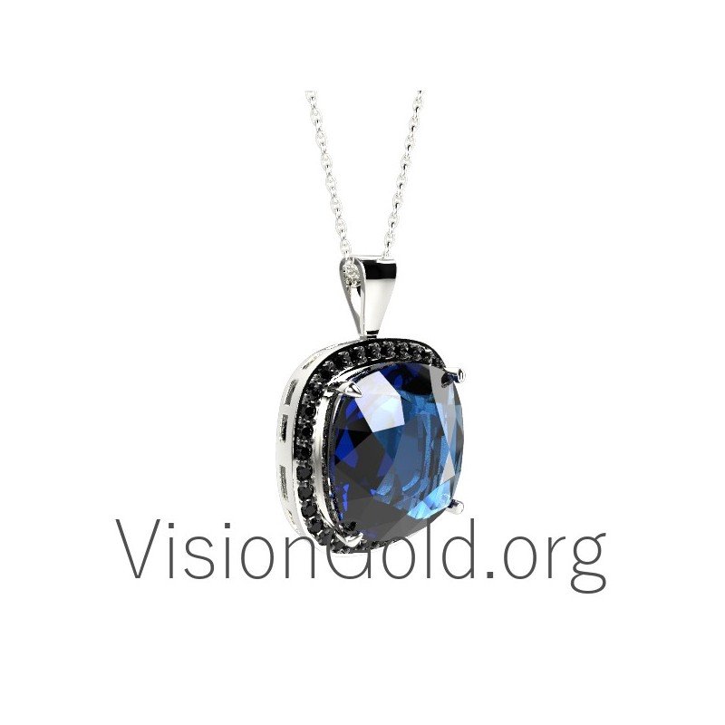 14K  Gold Swiss Blue Topaz Drop Pendant 0130