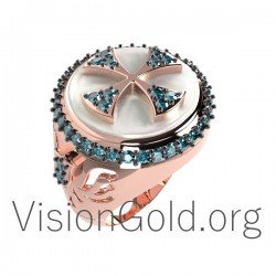 Womens Chevalier Ring-Silver n Gold Rings 0561