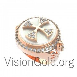 Womens Chevalier Ring-Silver n Gold Rings 0561