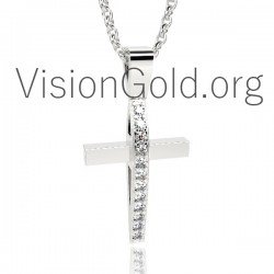 Крестильный крест с бриллиантами 0077