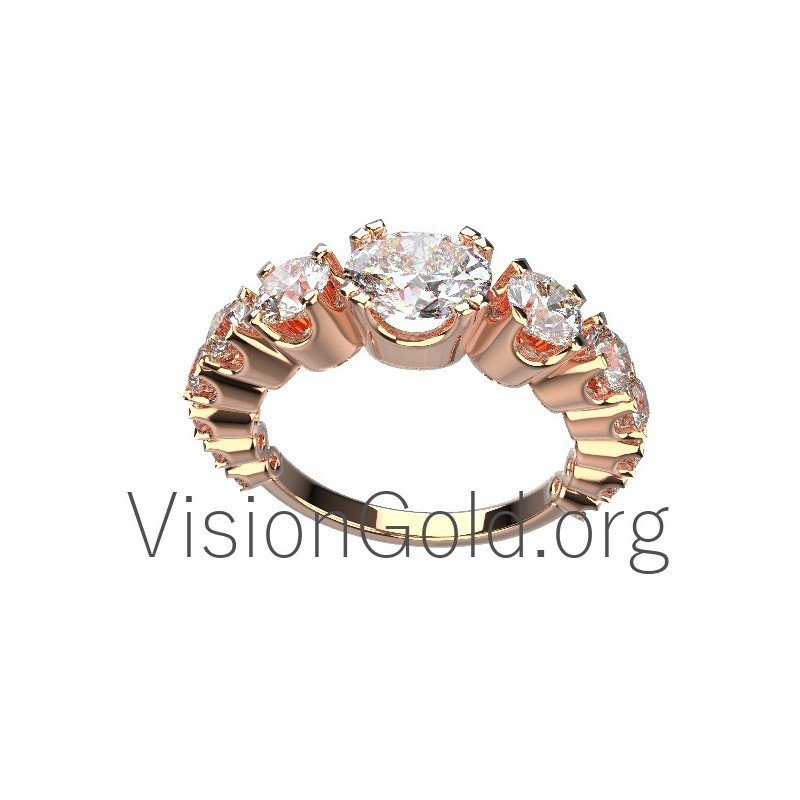 Серийное кольцо из белого золота 0013