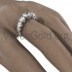 Серийное кольцо из белого золота 0013