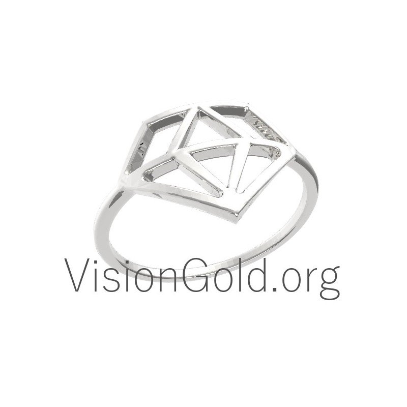 Mode Jugend Ring|Silber Diamant Ring 0567