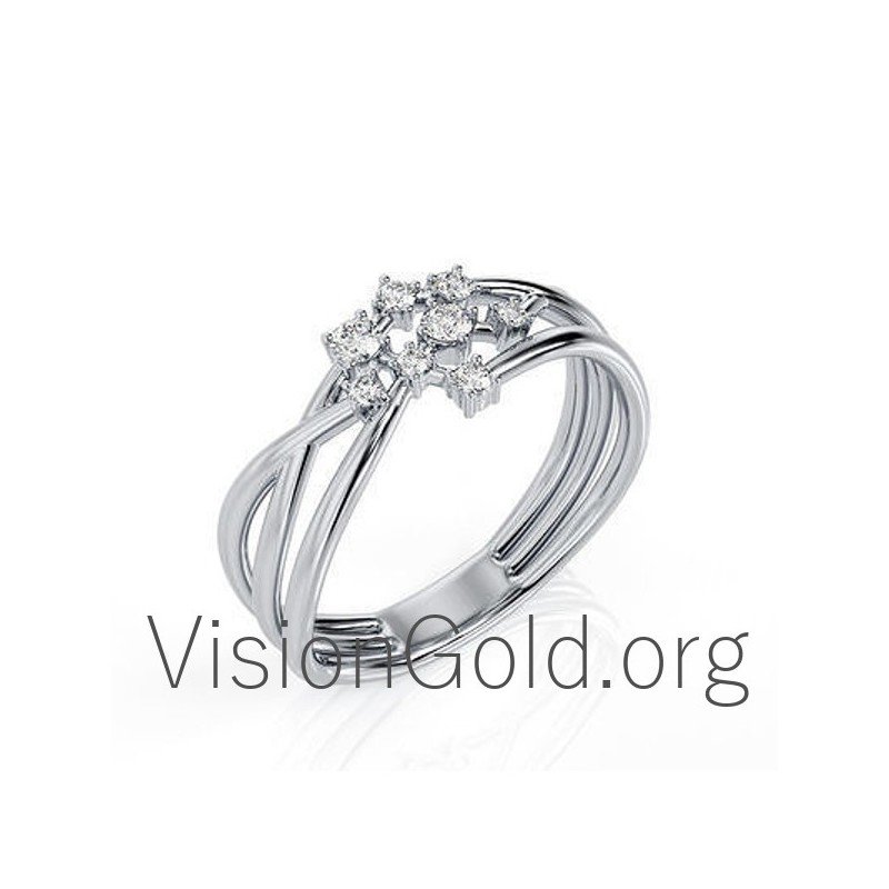 Women's Ring With Brilliant Diamonds 0578