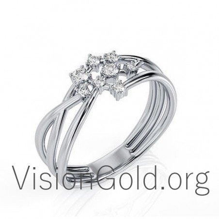 Women's Ring With Brilliant Diamonds 0578